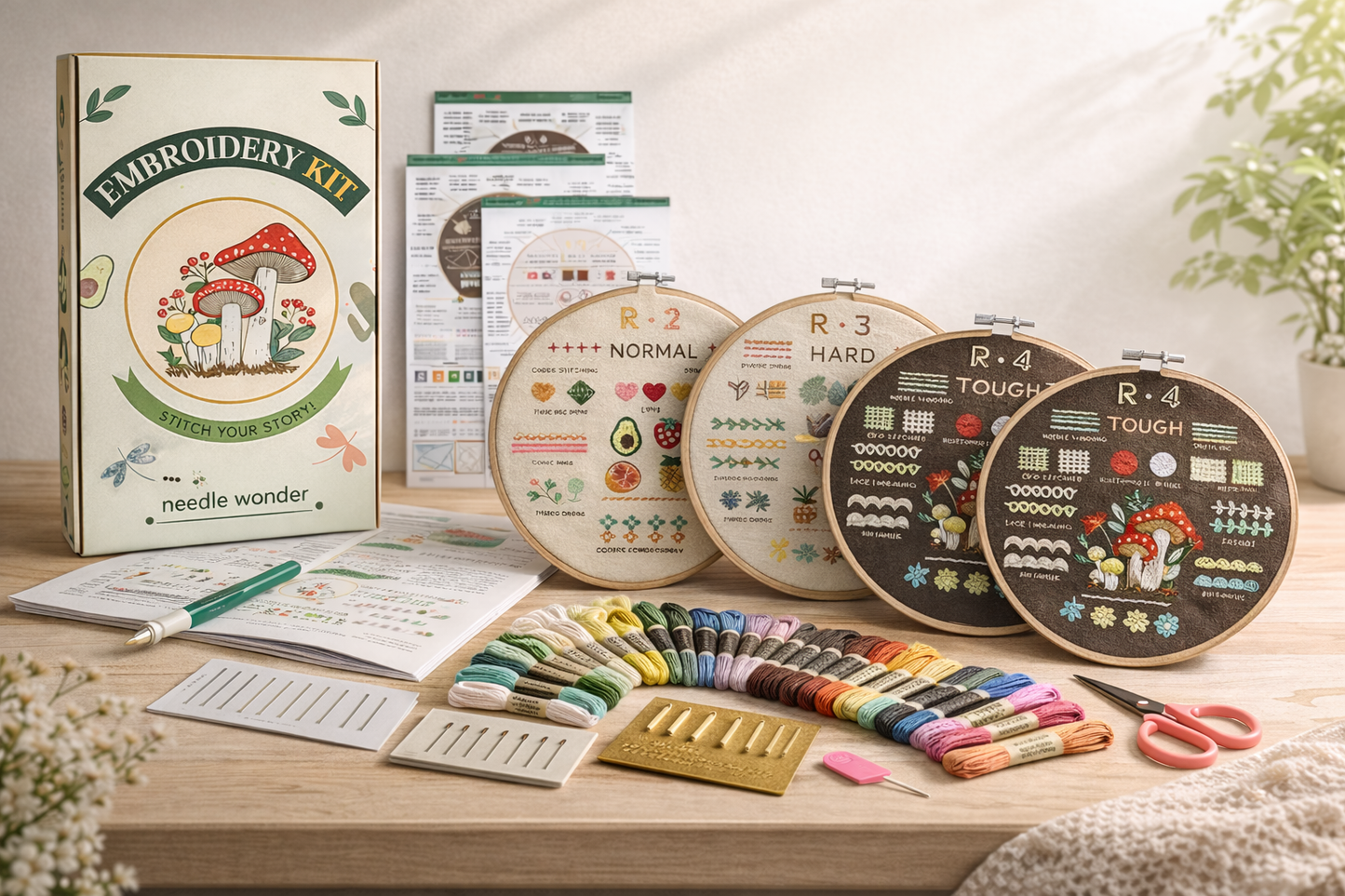 ערכת רקמה ב־4 רמות