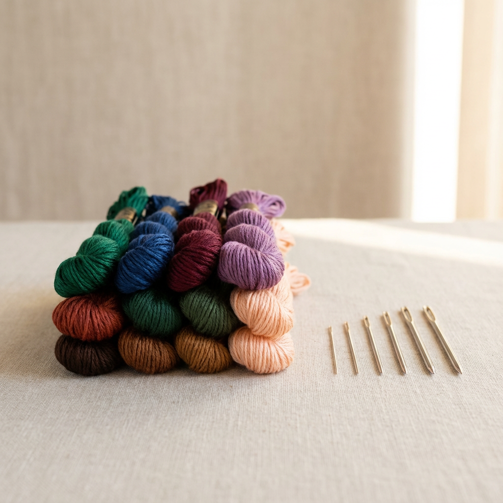 ערכת חוטים ומחטים מתקדמת לרקמה