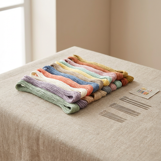 ערכת חוטים ומחטים מתקדמת לרקמה